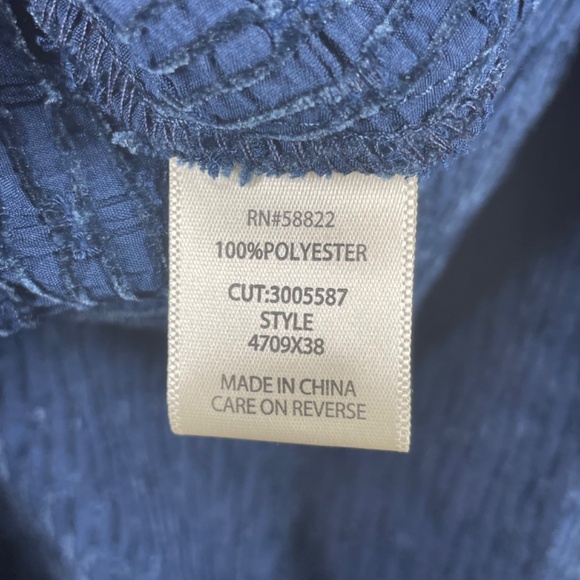 NEW Max Studio Shirt Womens Large blue boho casual classic - Picture 7 of 11